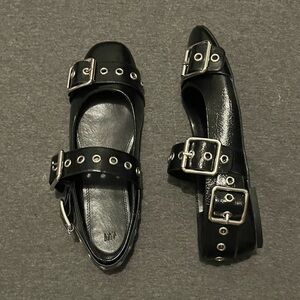 H&M Black Women's Flats with Buckle Detail